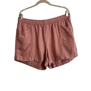 Old Navy Women's Casual Peach Pink Linen Blend High Rise Shorts Size Large
